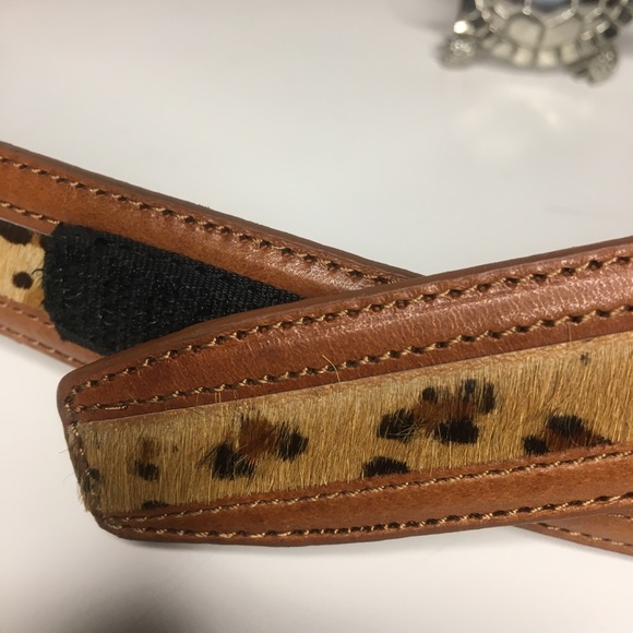 Terry Stacks Leopard Calf Hair Turtle Buckle Belt size XL - Picture 11 of 16